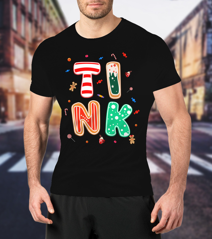 Tink Christmas Candy Gingerbread Holiday Letters T-Shirt