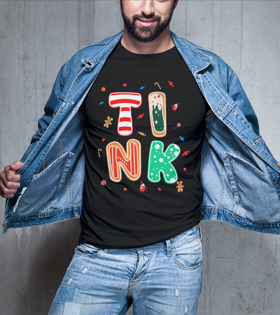 Tink Christmas Candy Gingerbread Holiday Letters T-Shirt