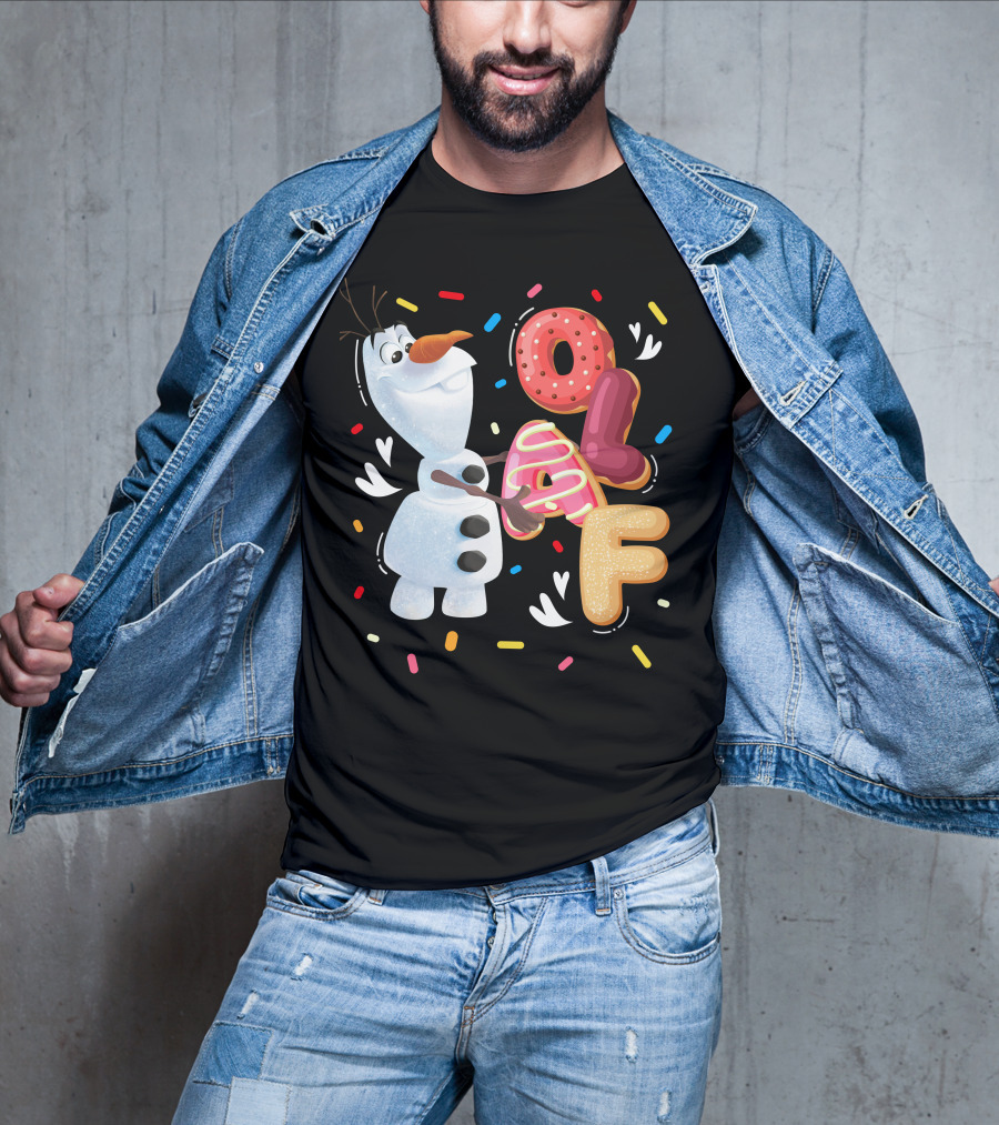 Olaf Doughnut Letters With Colorful Sprinkles Snowman T-Shirt