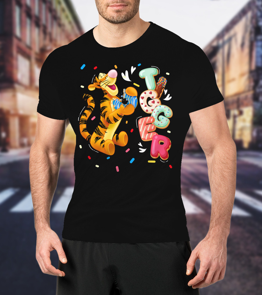 Tigger Donut Sprinkles Playful Delight T-Shirt