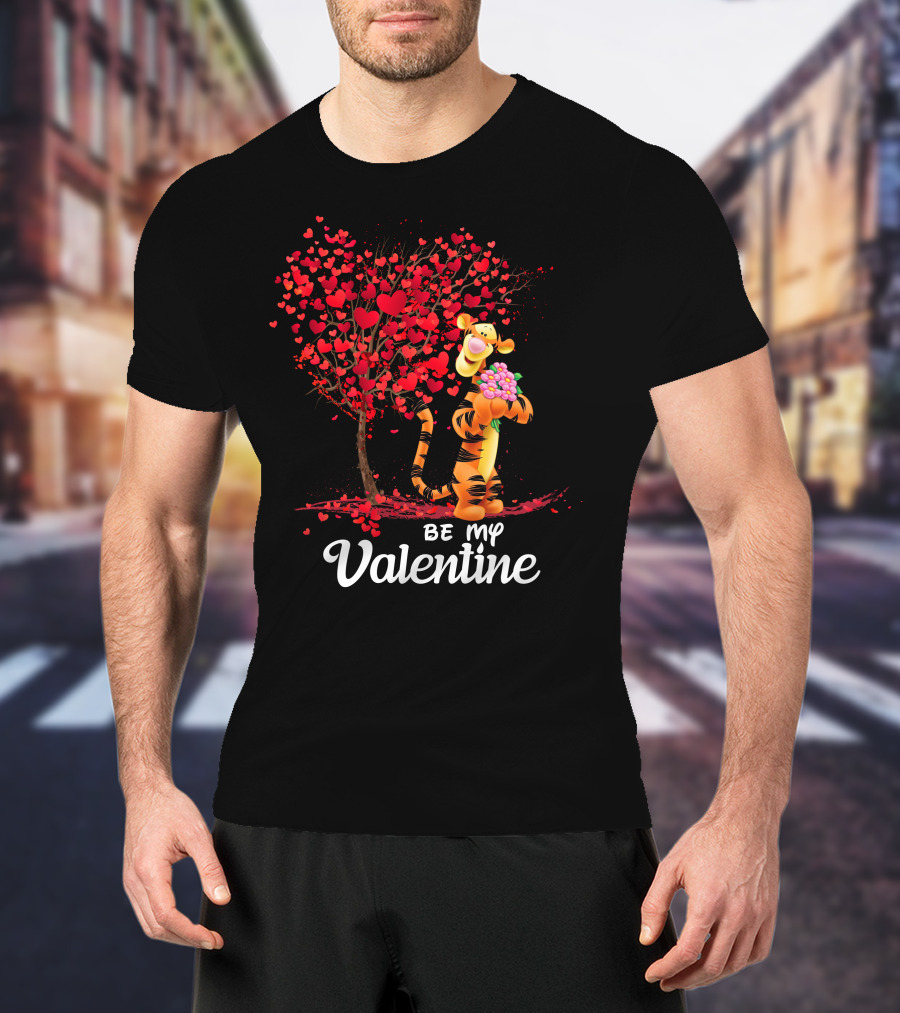 Be My Valentine Tigger Heart Tree T-Shirt
