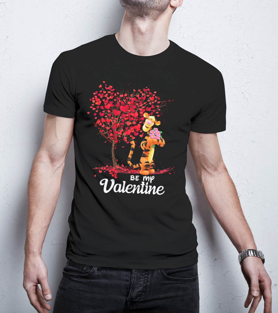 Be My Valentine Tigger Heart Tree T-Shirt