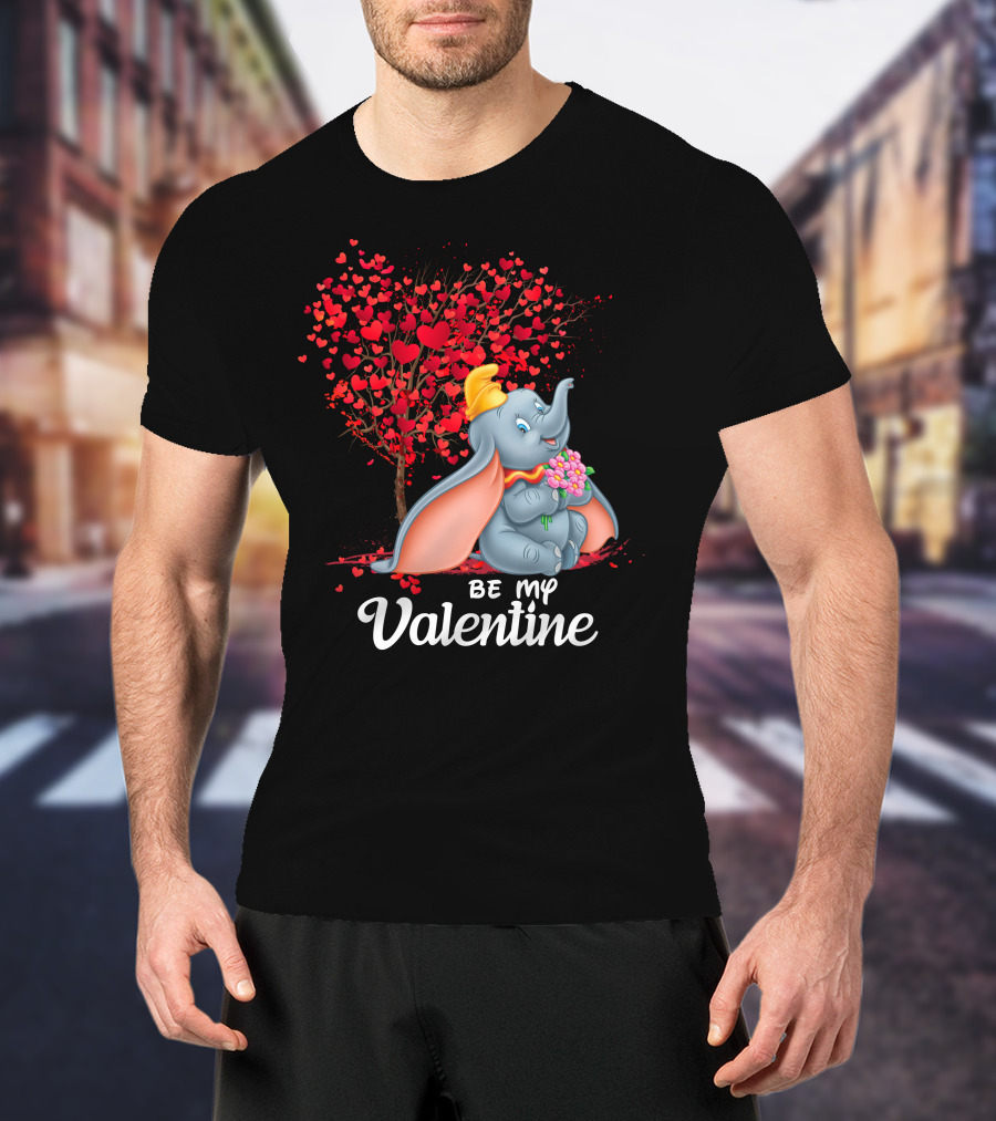 Dumbo Be My Valentine Red Heart Tree Bouquet T-Shirt