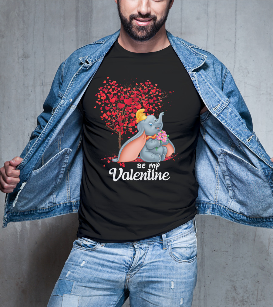 Dumbo Be My Valentine Red Heart Tree Bouquet T-Shirt
