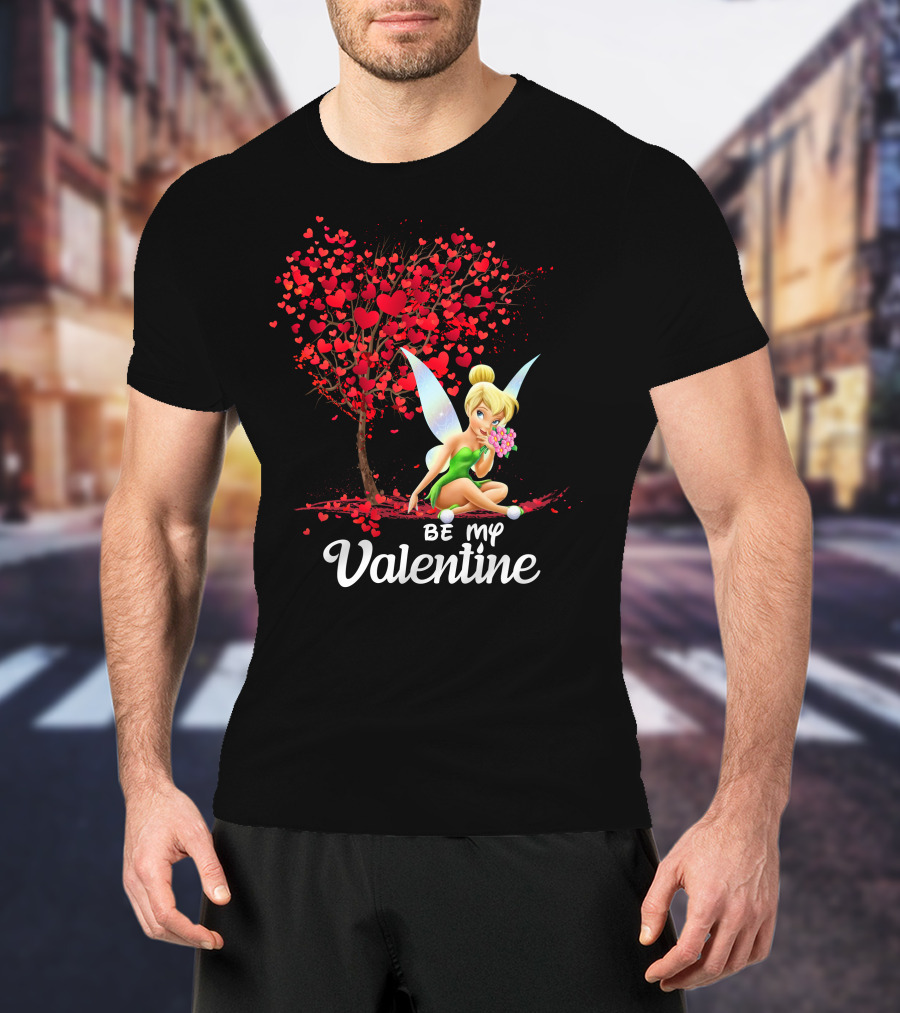 Tinkerbell Be My Valentine Heart Tree T-Shirt