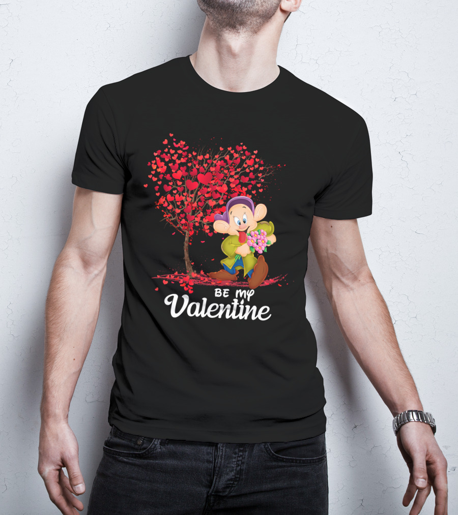 Dopey Be My Valentine Heart Tree With Flowers T-Shirt