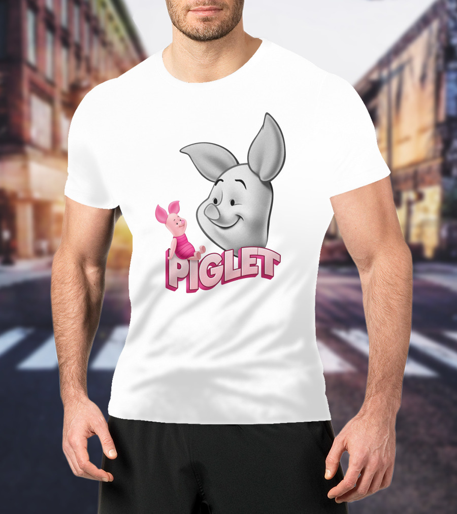 Piglet 3D Cartoon Character Design With Smiling Face And Big Ears T-Shirt