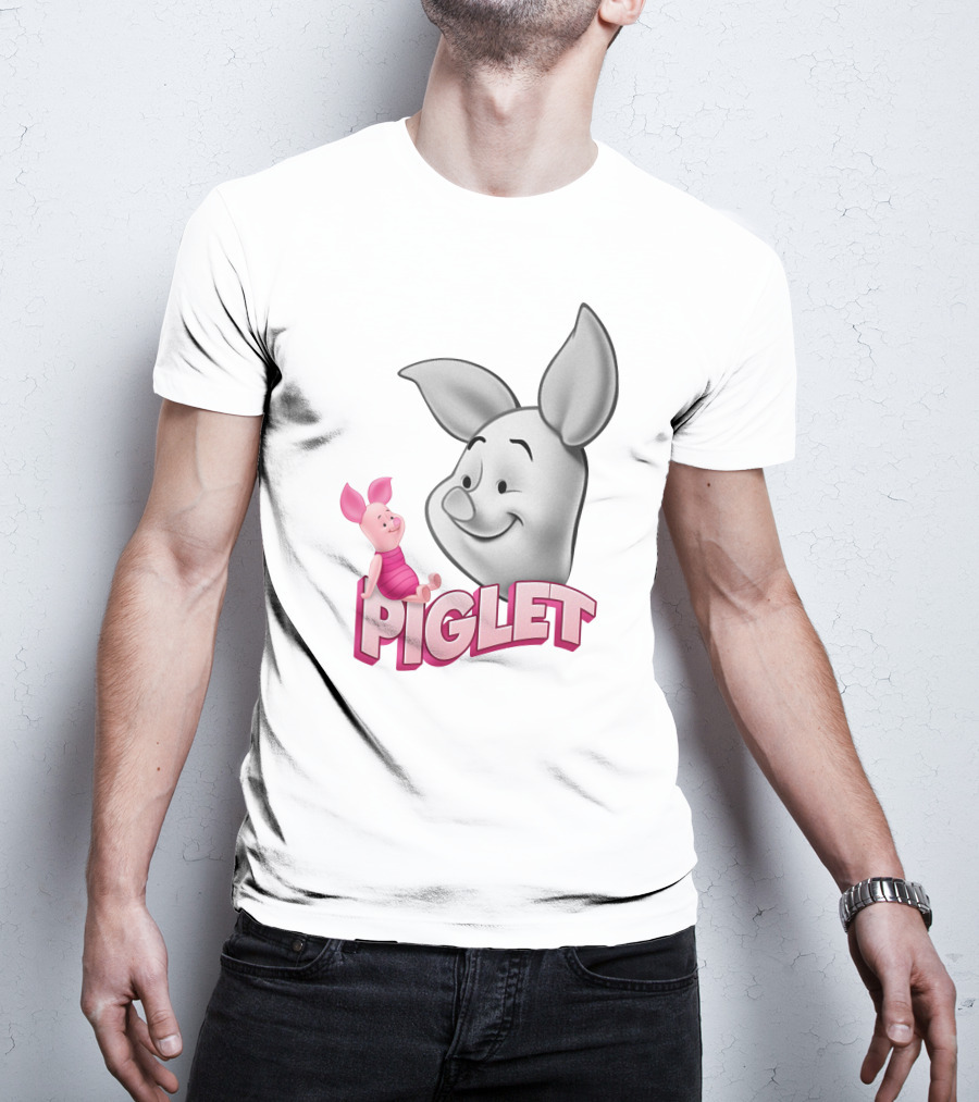 Piglet 3D Cartoon Character Design With Smiling Face And Big Ears T-Shirt