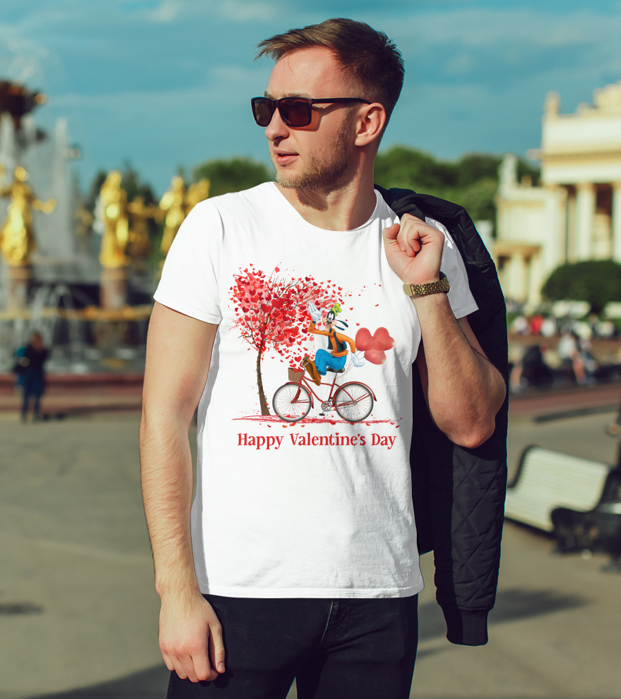 Happy Valentine's Day Goofy Bike Ride T-Shirt