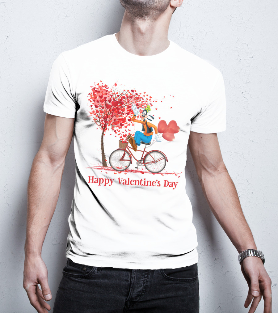 Happy Valentine's Day Goofy Bike Ride T-Shirt