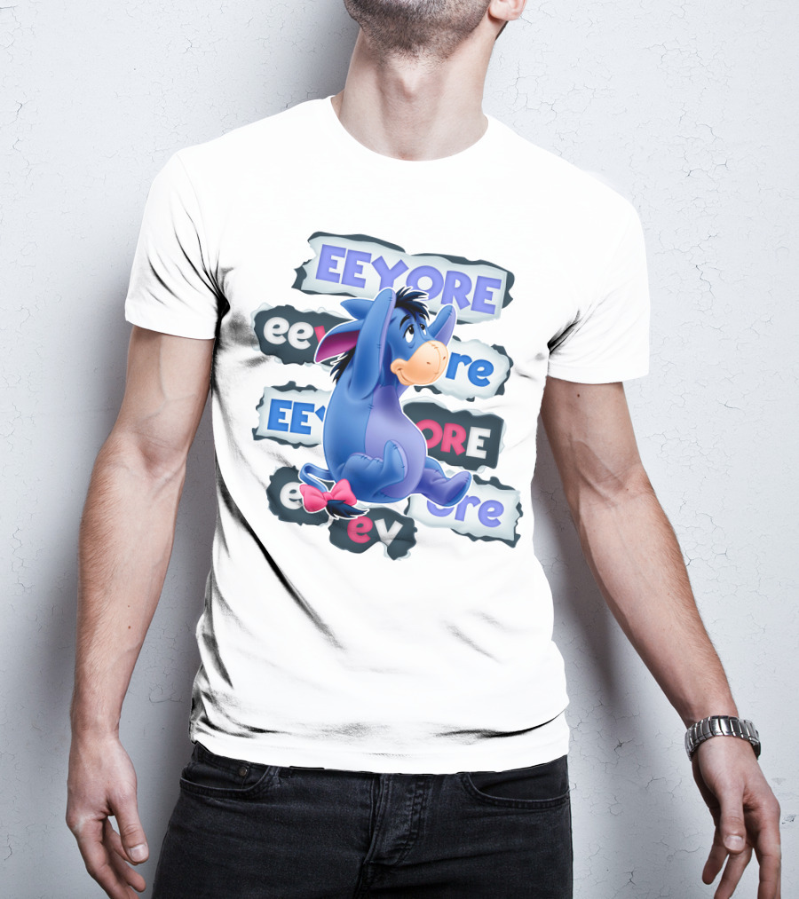 Eeyore Multiple Fonts And Colors Character Collage T-Shirt