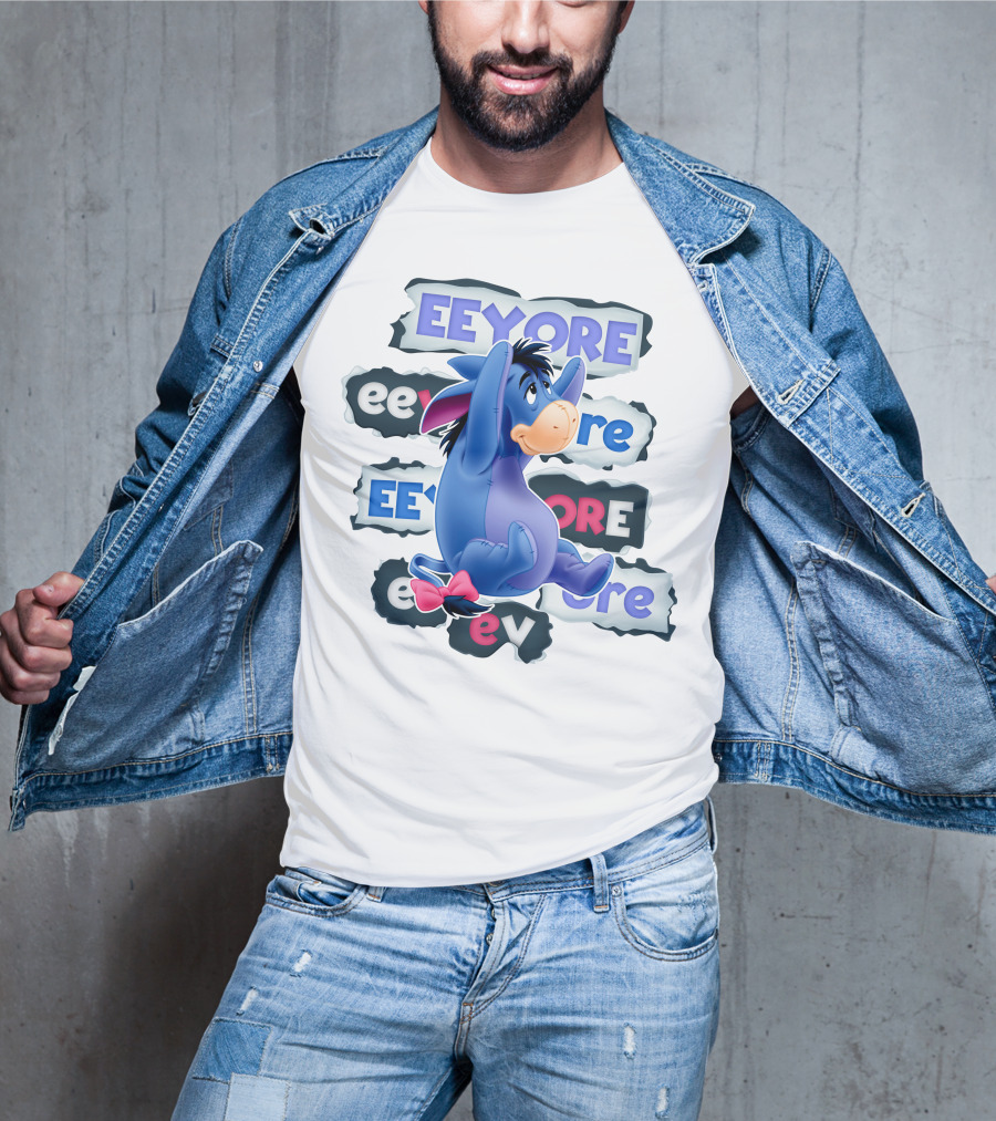 Eeyore Multiple Fonts And Colors Character Collage T-Shirt