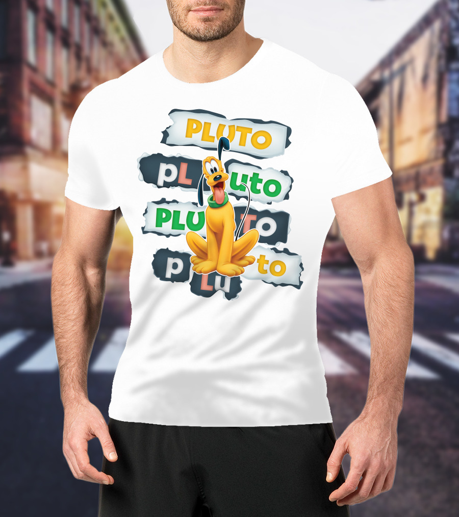 Pluto Disney Character Collage T-Shirt