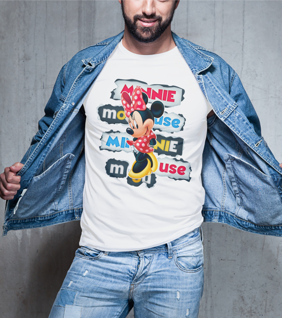 Minnie Mouse Polka Dots Bow Red And Yellow Style T-Shirt