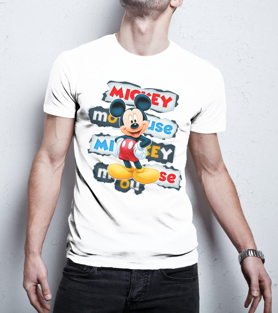 Mickey Mouse Classic Cartoon Character Artwork T-Shirt