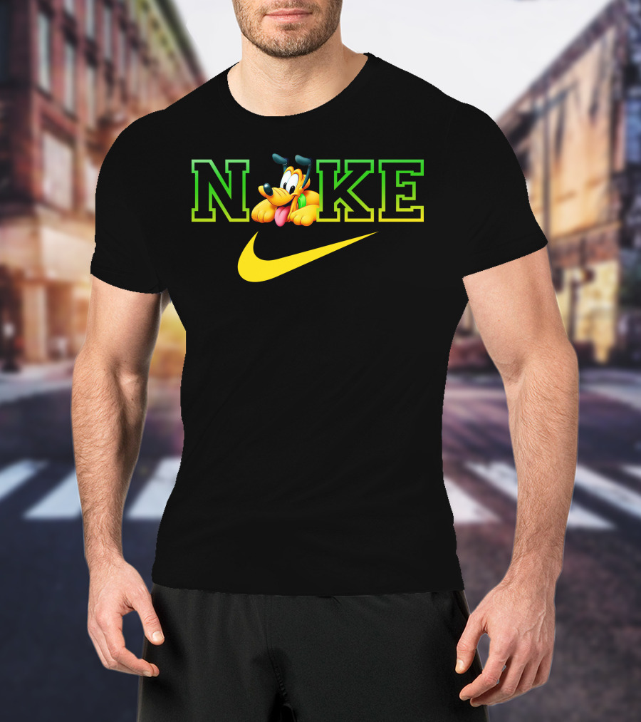 Pluto Nike Parody Logo With Disney Character And Swoosh T-Shirt