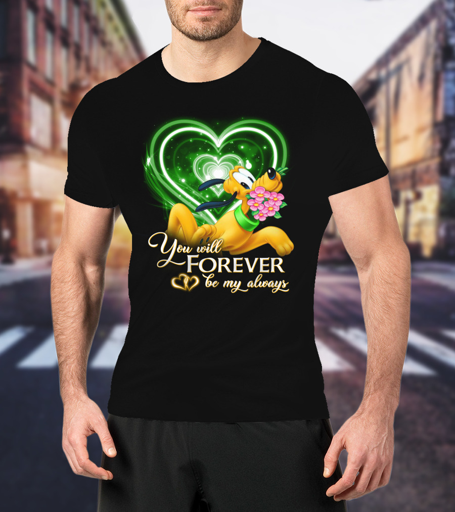Pluto You Will Forever Be My Always Hearts And Flowers T-Shirt