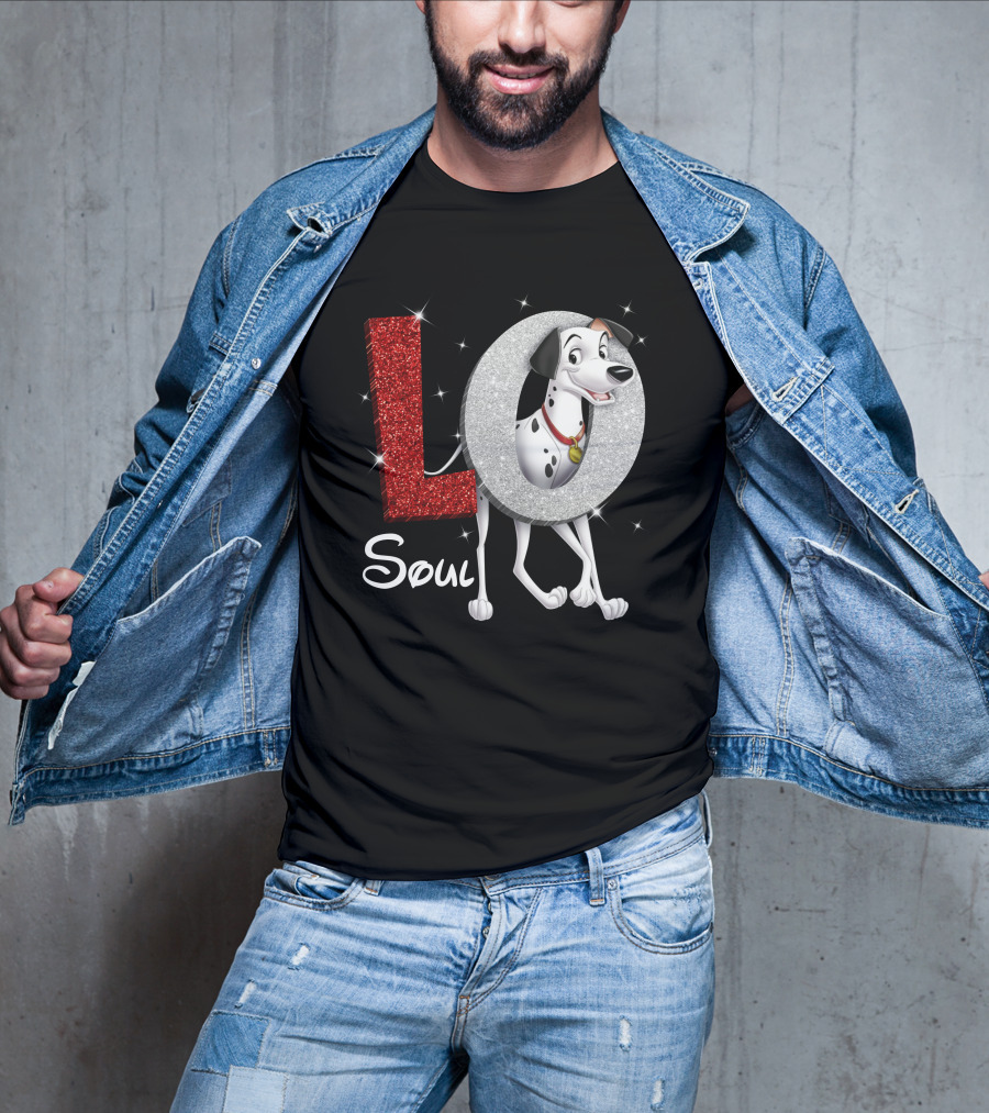 Pongo Soul Love With Glittery Red And Silver Letters T-Shirt