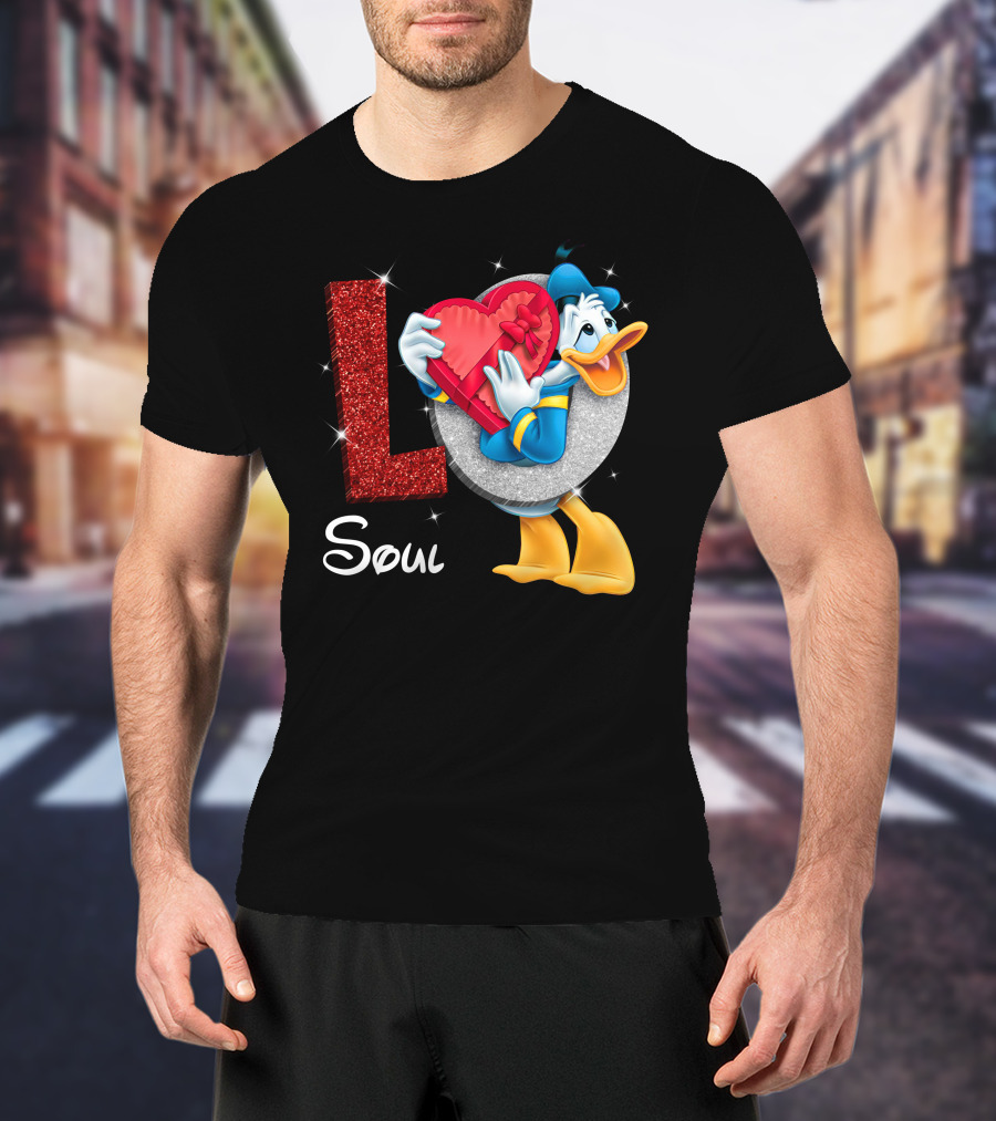 Donald Duck Holding Heart Love Soul T-Shirt
