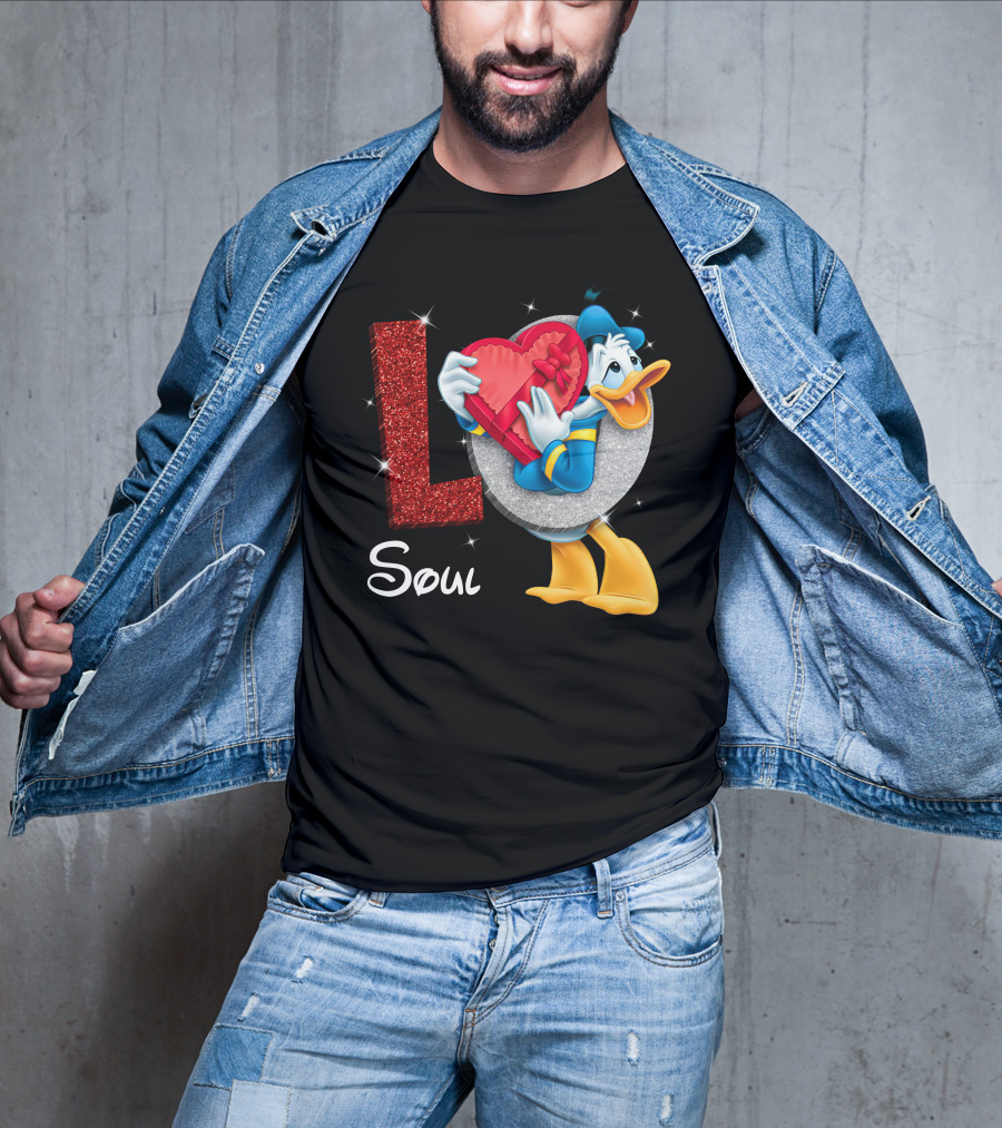 Donald Duck Holding Heart Love Soul T-Shirt