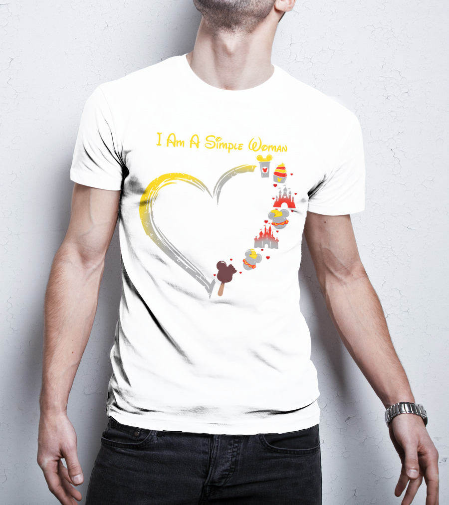 I Am A Simple Woman With Dumbo Ice Cream And Castle Hearts T-Shirt