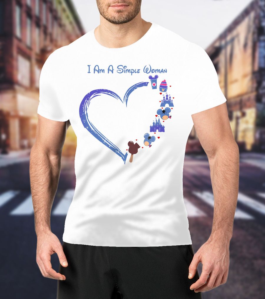 I Am A Simple Woman Mickey Castle Ice Cream Minnie Ears T-Shirt