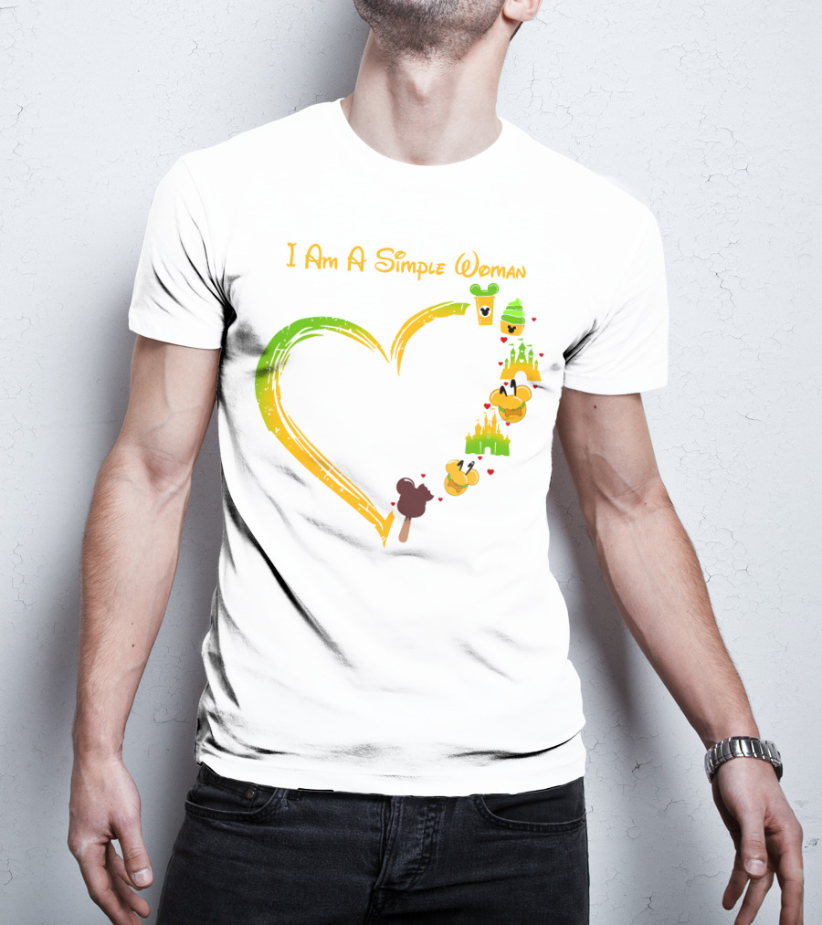 I Am A Simple Woman Heart Mouse Ears Ice Cream Castle T-Shirt