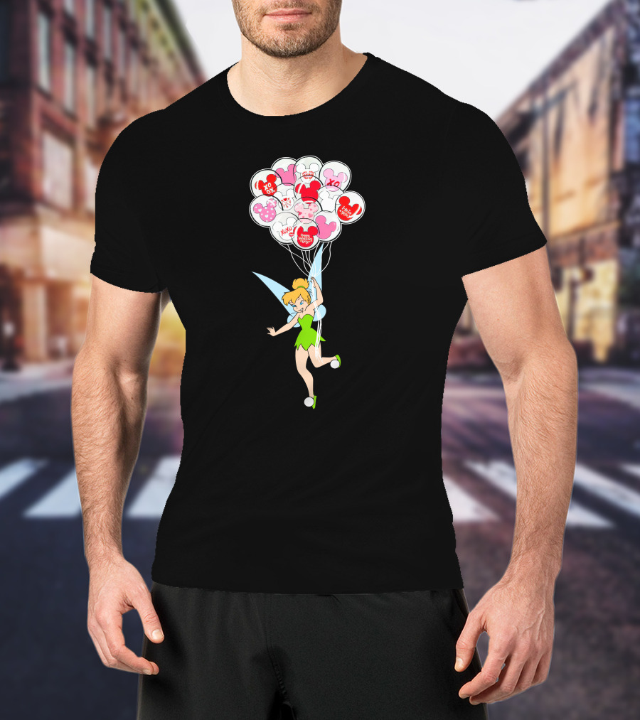 Tinkerbell Minnie Balloons Love Xoxo Disney Icons T-Shirt