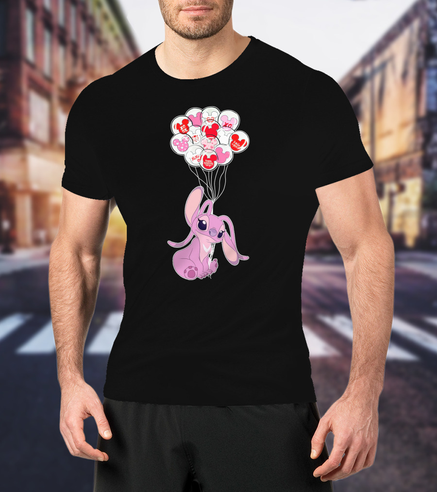 Angel Valentine's Day Balloons And Hearts T-Shirt
