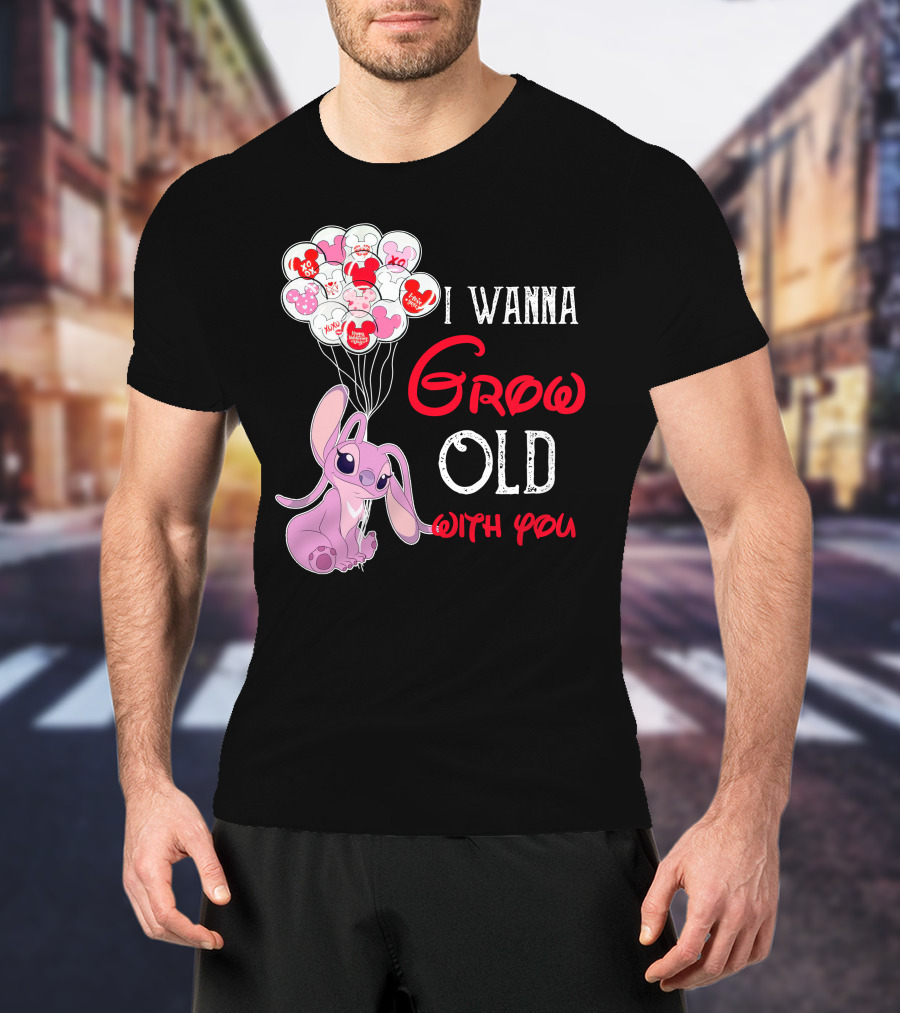 I Wanna Grow Old With You Angel Heart Balloons T-Shirt