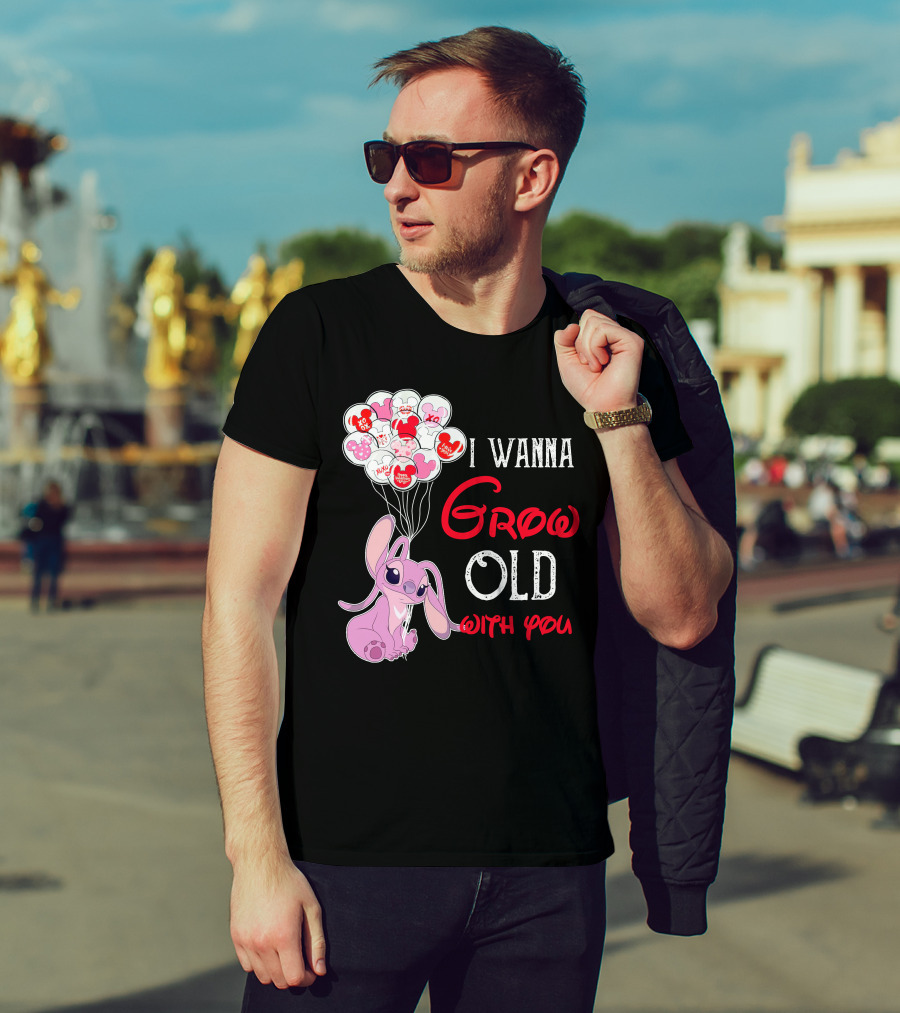I Wanna Grow Old With You Angel Heart Balloons T-Shirt