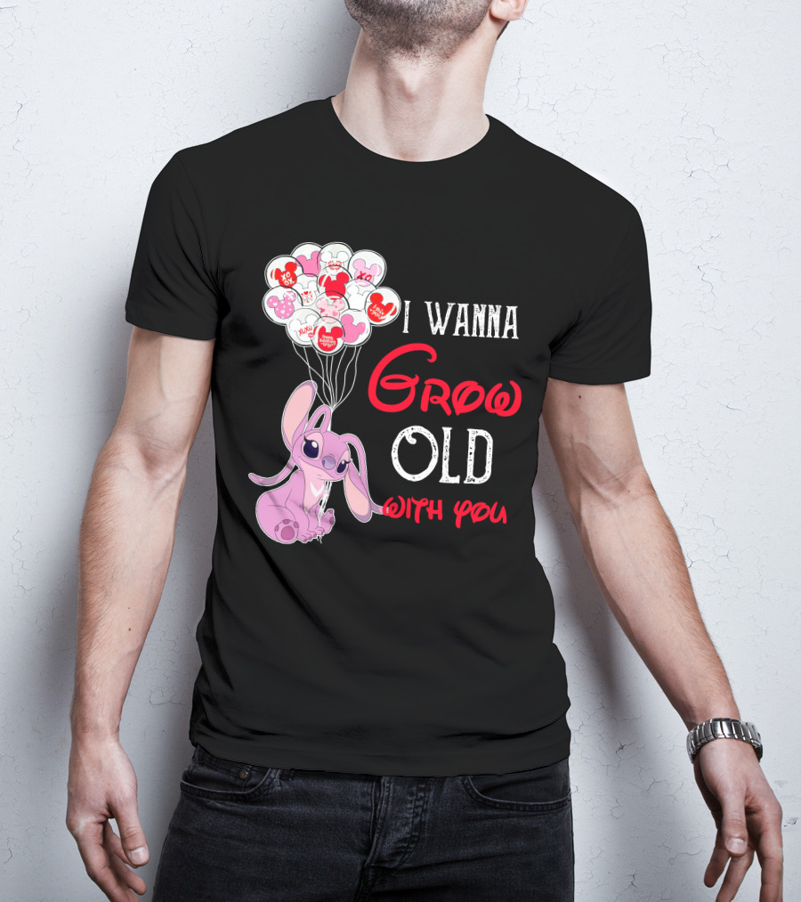 I Wanna Grow Old With You Angel Heart Balloons T-Shirt