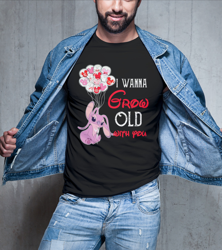I Wanna Grow Old With You Angel Heart Balloons T-Shirt