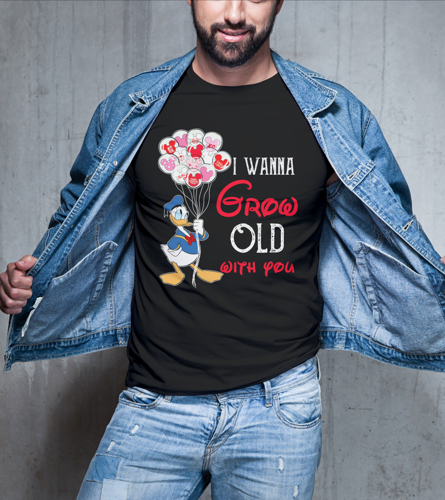 Donald Duck I Wanna Grow Old With You Balloons T-Shirt
