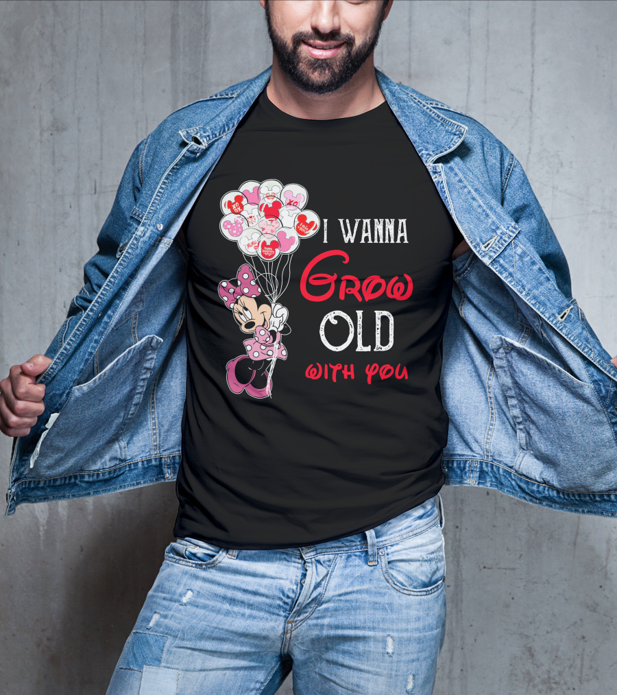 Minnie I Wanna Grow Old With You Balloons T-Shirt