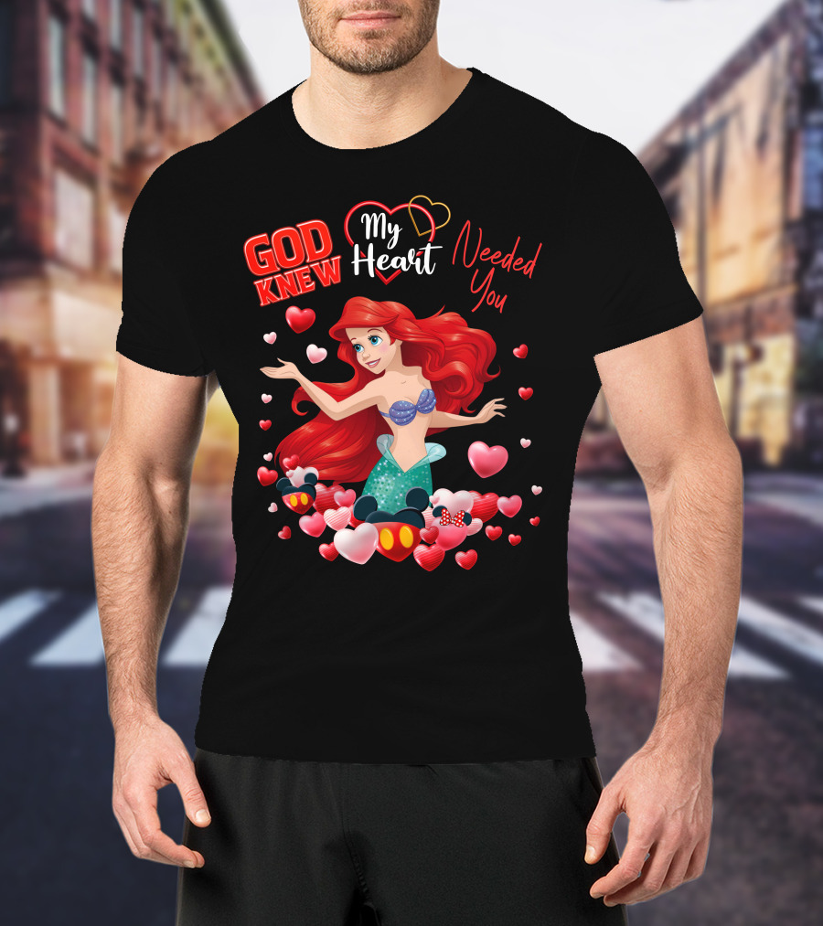 God Knew My Heart Needed You Ariel Minnie Mickey Hearts T-Shirt