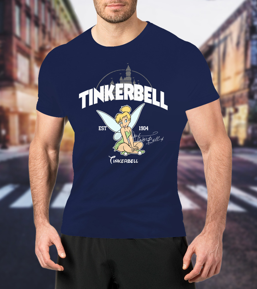 Tinkerbell Est 1904 Castle Background Disney Classic T-Shirt