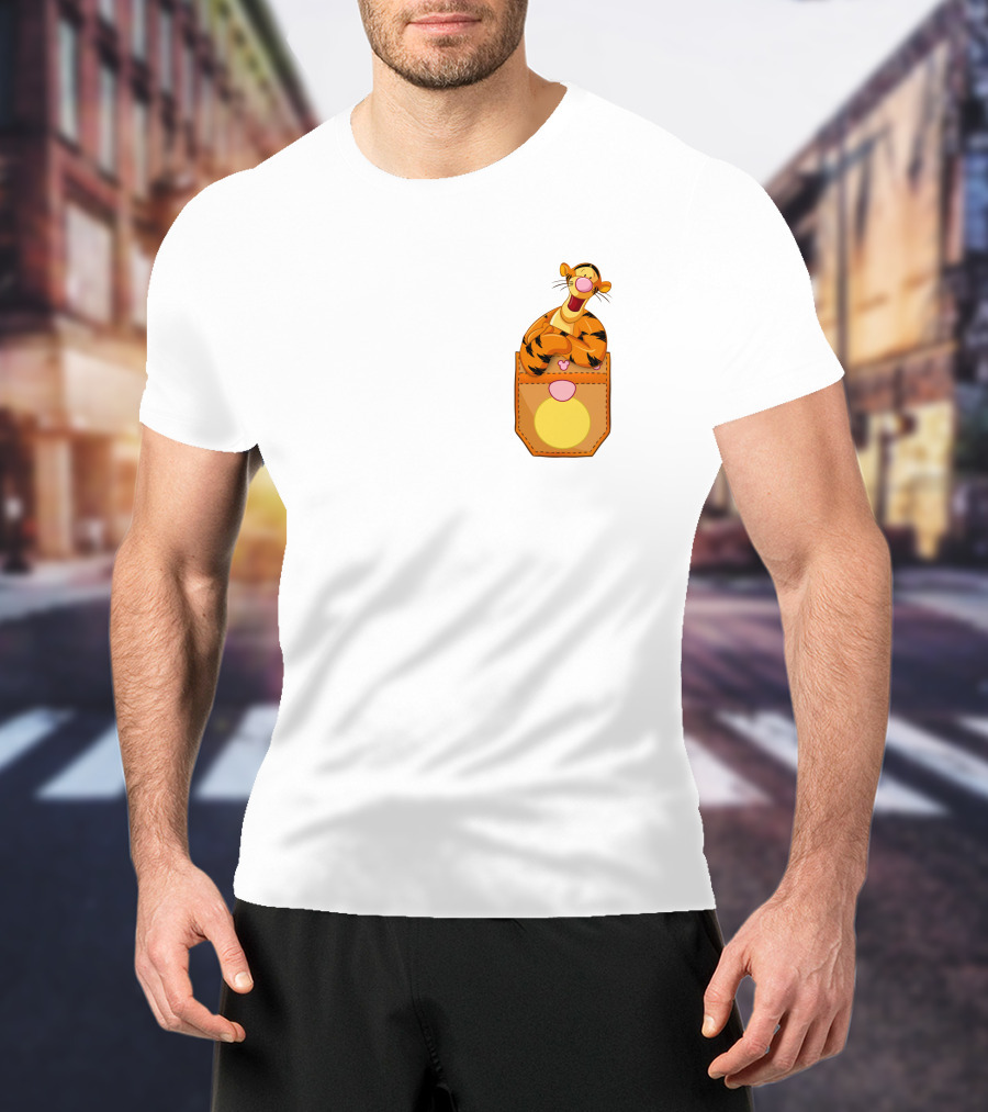 Tigger In Pocket Disney Winnie The Pooh Character T-Shirt