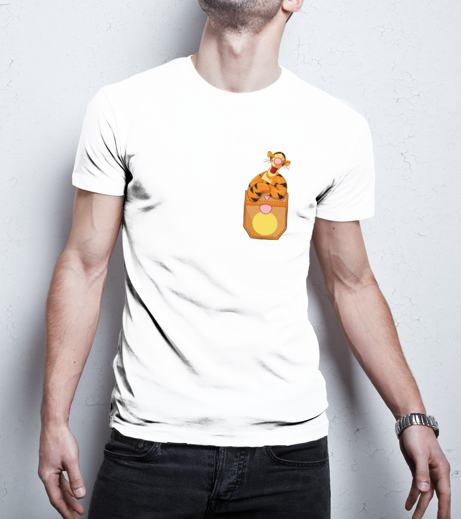 Tigger In Pocket Disney Winnie The Pooh Character T-Shirt
