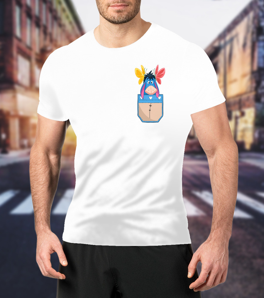 Eeyore In Floral Pocket Patchadorable T-Shirt