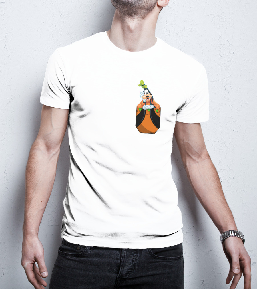 Goofy Disney Character In Pocket Style T-Shirt