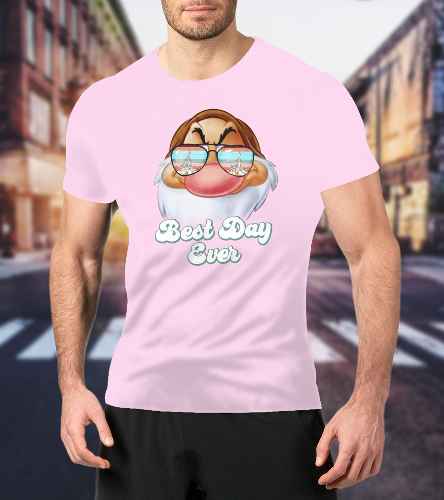 Best Day Ever Grumpy Dwarf Sunglasses Castle Scene T-Shirt