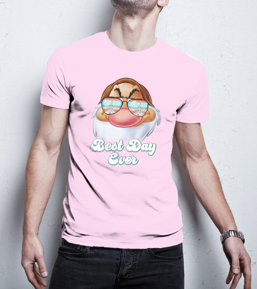 Best Day Ever Grumpy Dwarf Sunglasses Castle Scene T-Shirt
