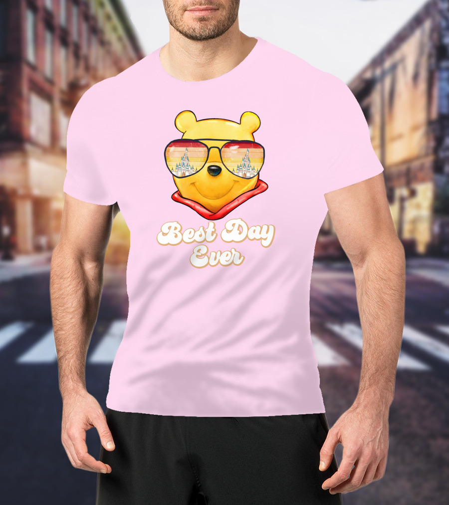 Best Day Ever Pooh Sunglasses Castle T-Shirt