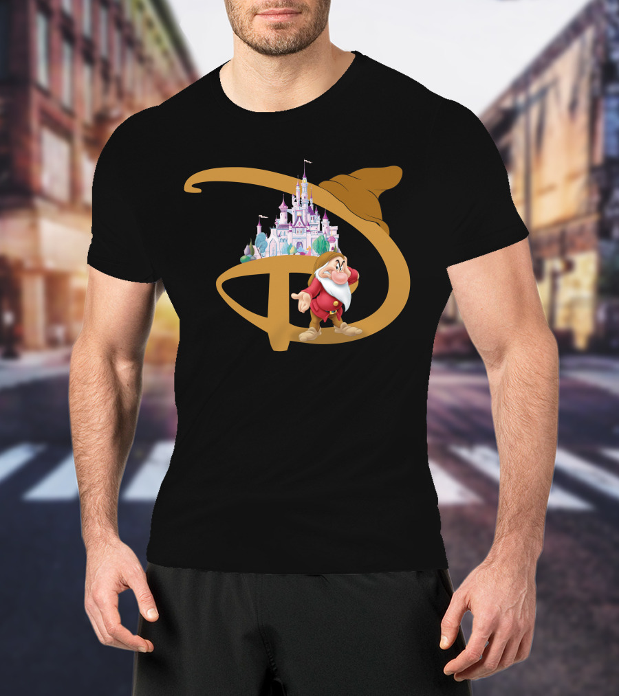 Grumpy With Castle And Character In Fantasy Setting T-Shirt