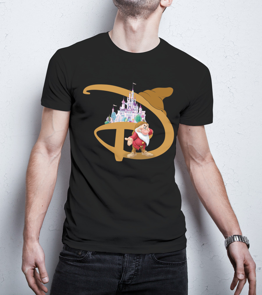 Grumpy With Castle And Character In Fantasy Setting T-Shirt