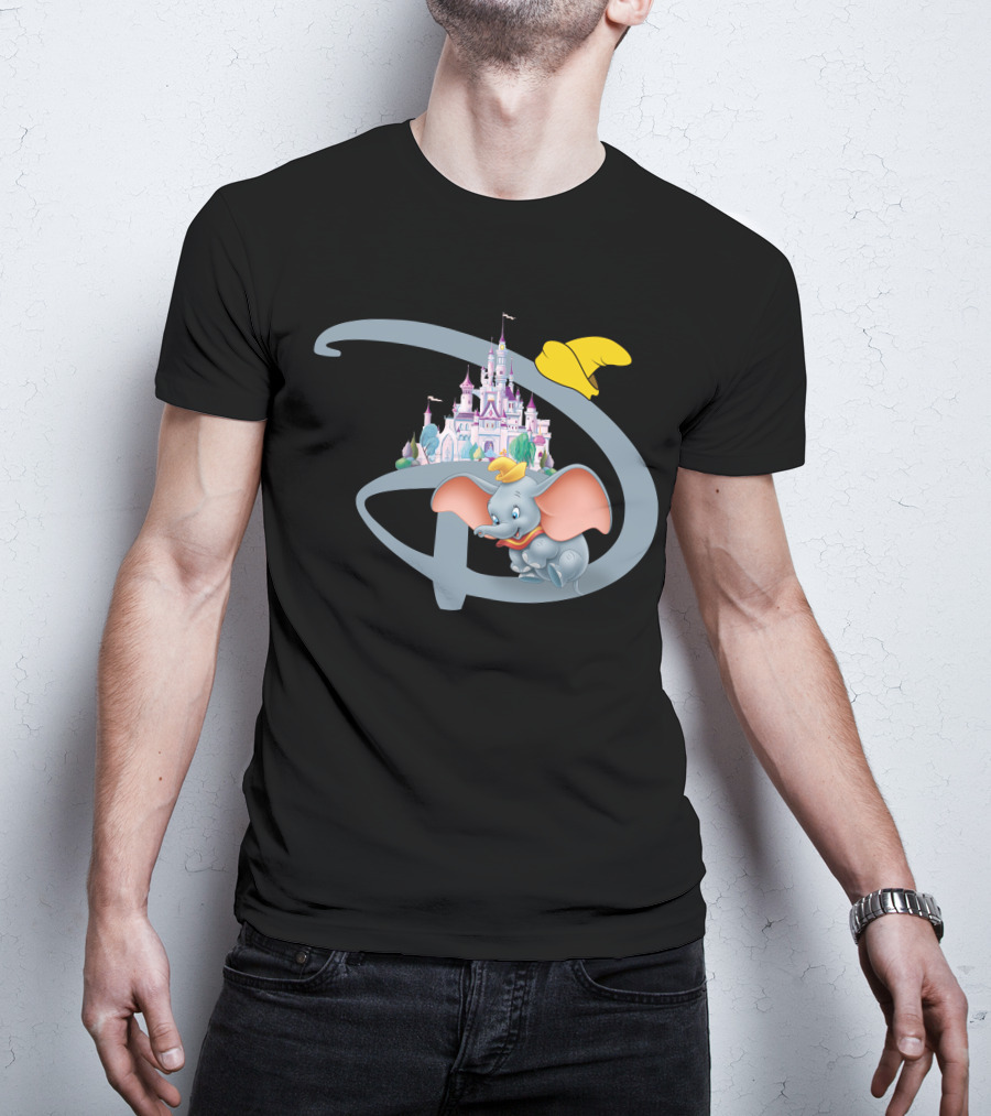 Disney Dumbo Castle With Iconic Hat And Letter D T-Shirt