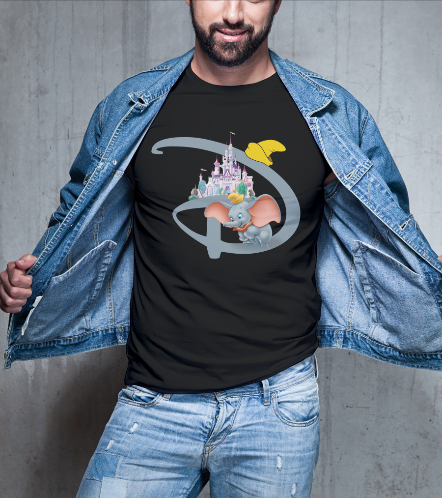 Disney Dumbo Castle With Iconic Hat And Letter D T-Shirt