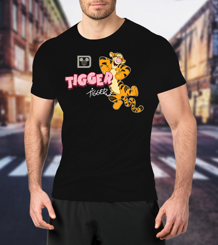 Tigger Disney Character Logo With Illustration And T-Shirt