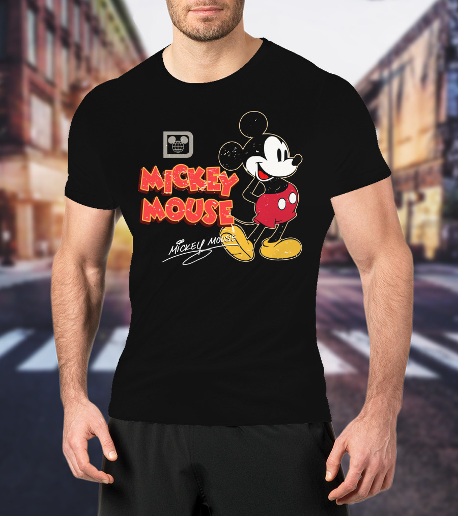Mickey Mouse Iconic Character Vintage Style Retro Red Shorts T-Shirt